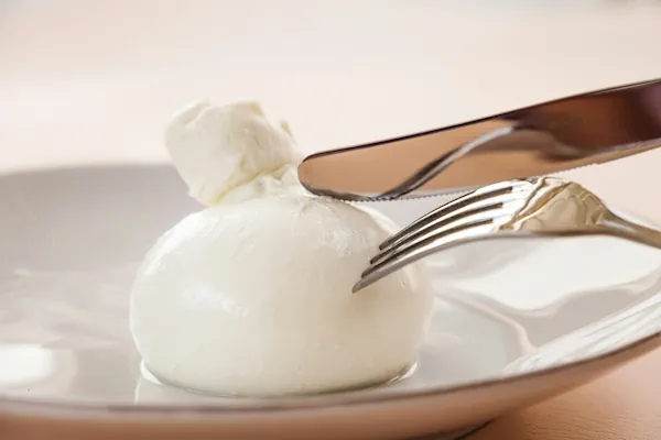 färdig hemmagjord mozzarella