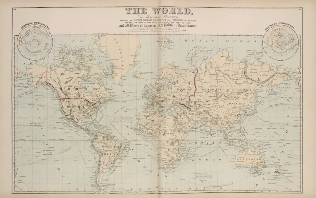 En världskarta som visar hur många länder det finns i världen.