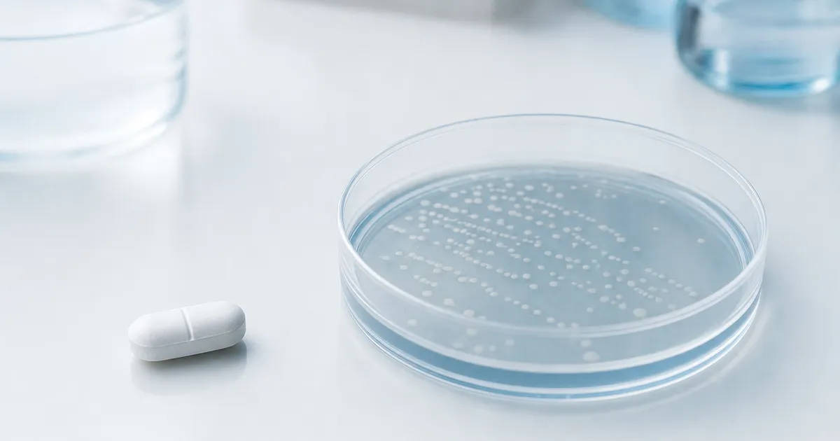 Antibiotika och petriskål som illustrerar antibiotikaresistens