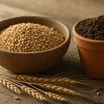 Sädeskorn i träskål som symbol för FAO och livsmedelssäkerhet