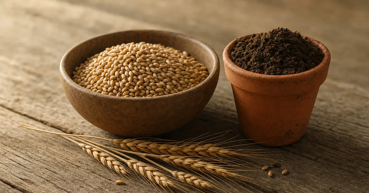 Sädeskorn i träskål som symbol för FAO och livsmedelssäkerhet