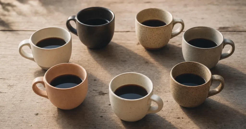 Sju kaffekoppar som symbol för G7-länderna